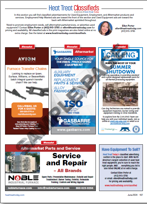 Heat Treat Classified Advertising 2026